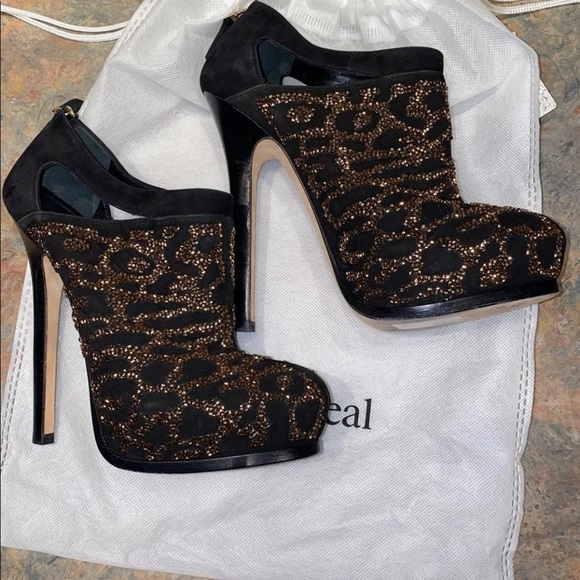 Authentic Fendi Embellished Platform Booties Size 37 - Picture 12 of 13